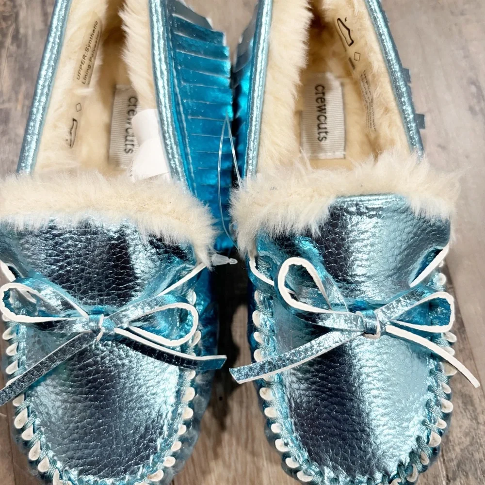 J.Crew Kids‎ Metallic Blue Moccasins